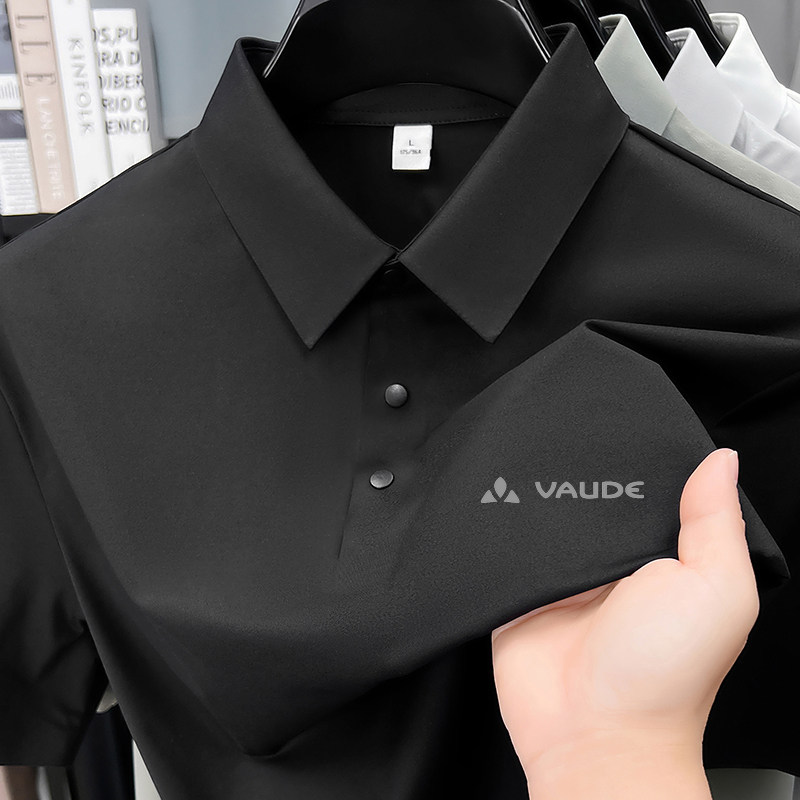 德国正品巍德VAUDE男士短袖polo衫冰丝速干透气休闲翻领半袖T恤