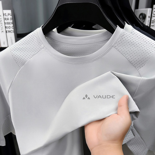 德国正品巍德VAUDE男士圆领网眼短袖T恤夏季速干透气运动休闲半袖