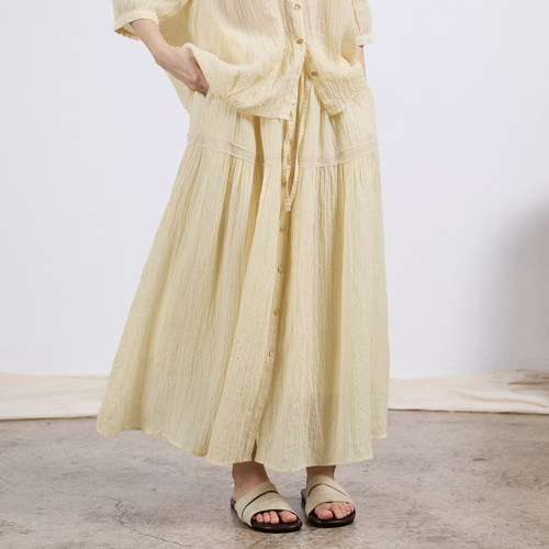 【拙外 7/13新品 00:00AM】夏季纯色半身裙女薄款显瘦高腰A字裙