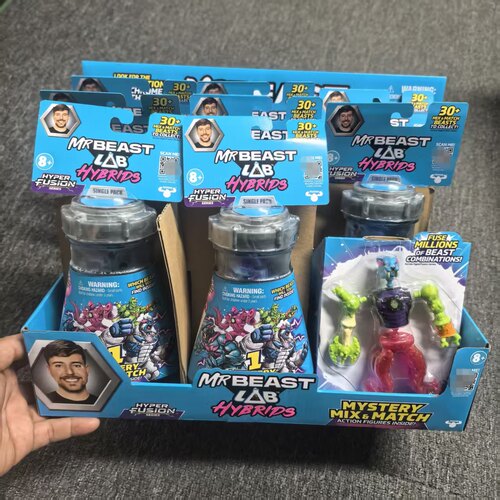 MRBEAST LAB野兽先生实验室混合兽试管迷你怪兽公仔盲盒儿童玩具