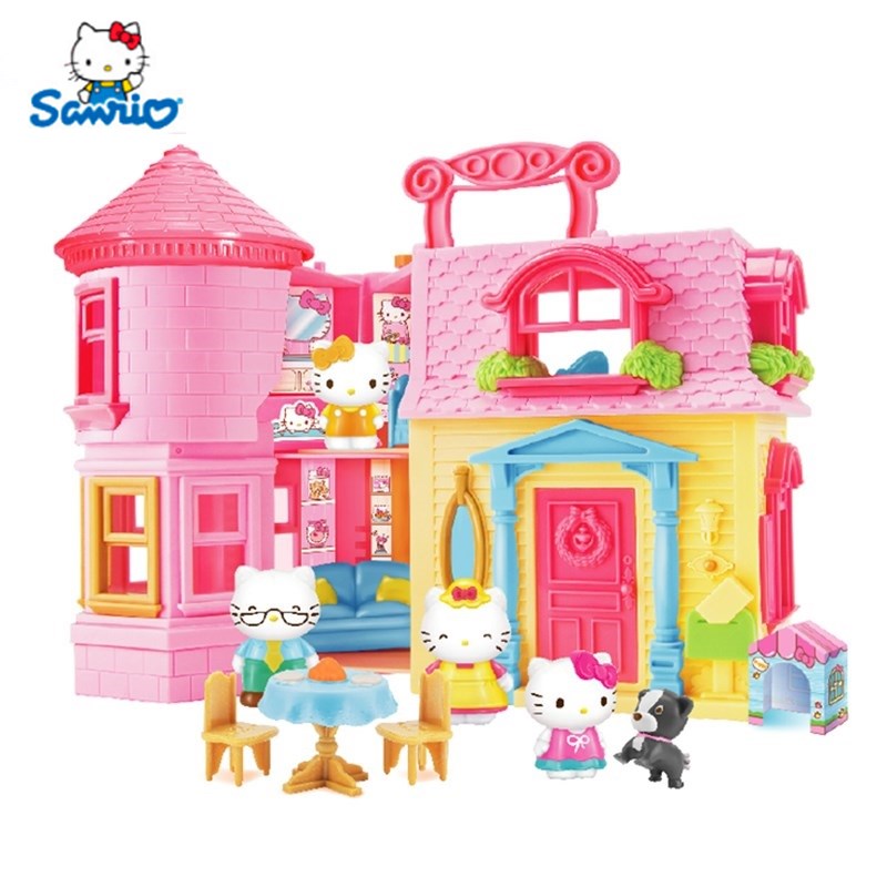 凯蒂猫公主城堡女孩礼物过家家玩具大房子手提盒温馨的家50111