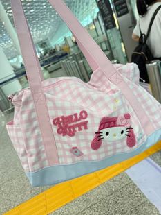 2025新款单肩大容量行李袋轻便托特包可爱旅行包斜挎出行包