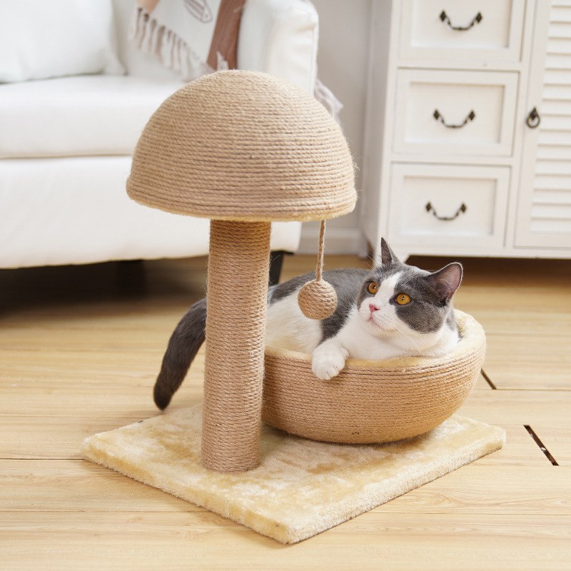 猫爬架猫窝猫树一体猫洞蘑菇猫抓柱猫抓板猫咪用品原厂 宠物猫