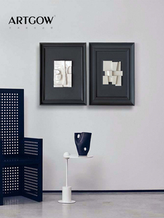 《松脂玉》木质装饰画软装定制欧式商业样板房壁画沙发背景墙挂画