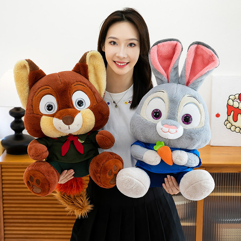 疯狂动物城朱迪兔尼克毛绒玩具狐狸公仔抱枕毯子空调毯午睡办公室