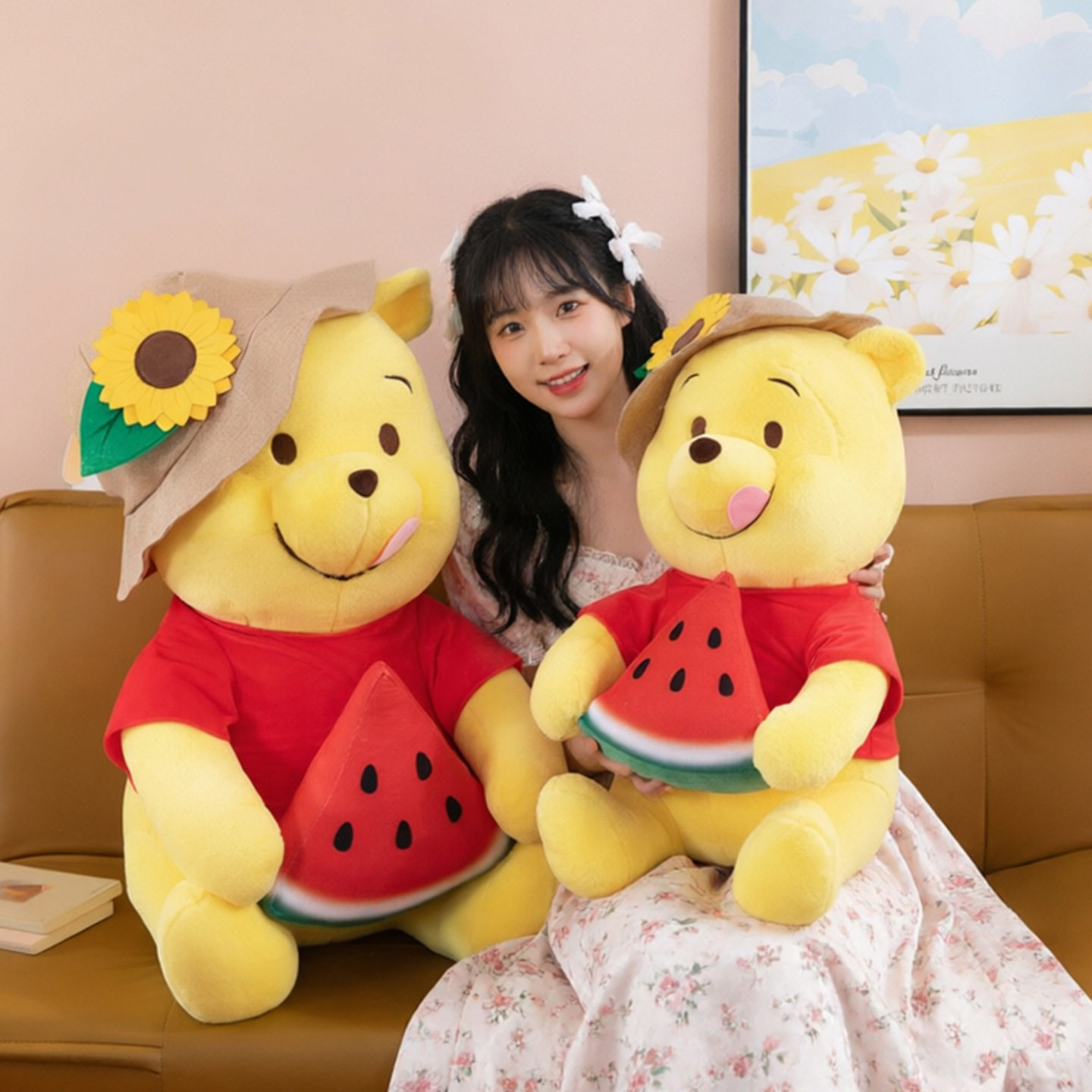 西瓜小熊维尼公仔熊熊毛绒玩具抱枕大号布偶娃娃女孩儿童生日礼物