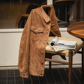 工装 MRA男装 type3麂皮绒夹克美拉德翻领宽松显瘦棕色短款 外套男春