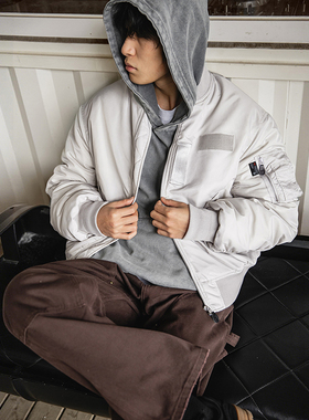 MRA男装3M新雪丽MA1飞行员棉衣棒球服加厚防寒短款保暖棉袄外套冬