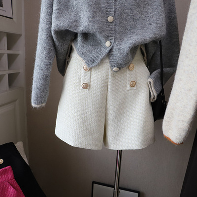 []新款韩版女装气质高腰显瘦短裤百搭靴裤