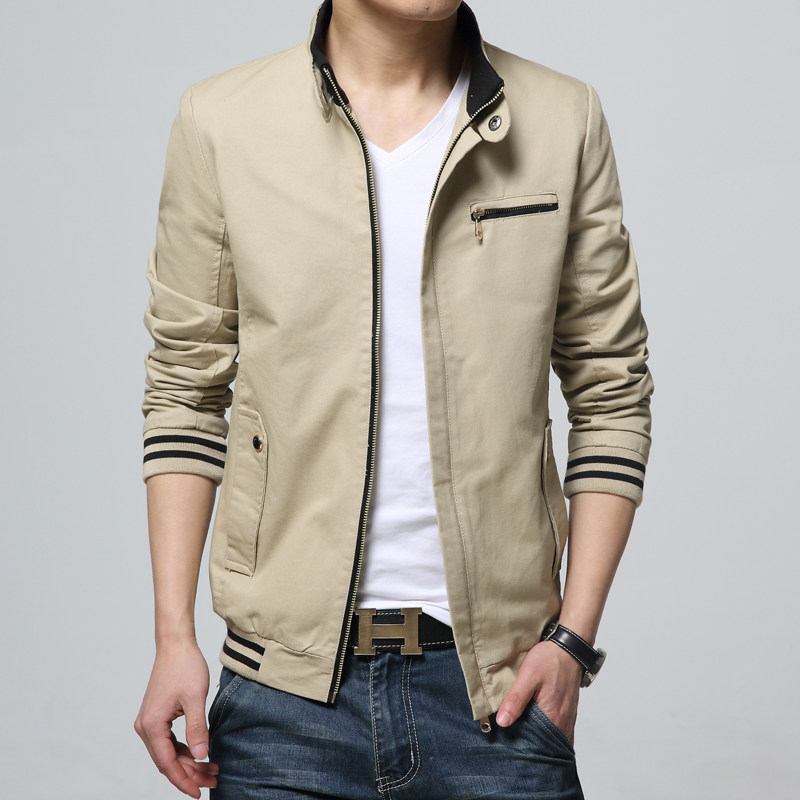 春季新款男士外套薄款韩版修身青年上衣休闲纯棉男夹克2023春秋装