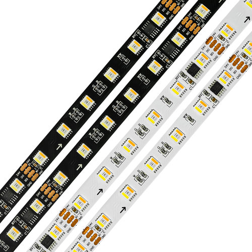 WS2805断点续传RGBCW五色 RGB+双色幻彩坏点续传12V24V全彩跑马灯