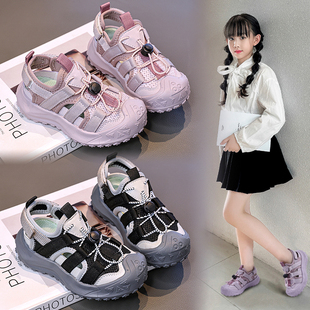 女童运动凉鞋男童网鞋2026夏季新款儿童包头透气溯溪鞋女宝宝鞋子