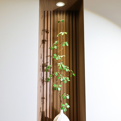 观音莲叶客厅仿真绿植红叶玄关柜