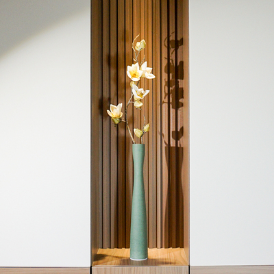 宋式美学长款细高陶瓷花瓶白色电视墙高款装饰花器格栅玄关柜摆件