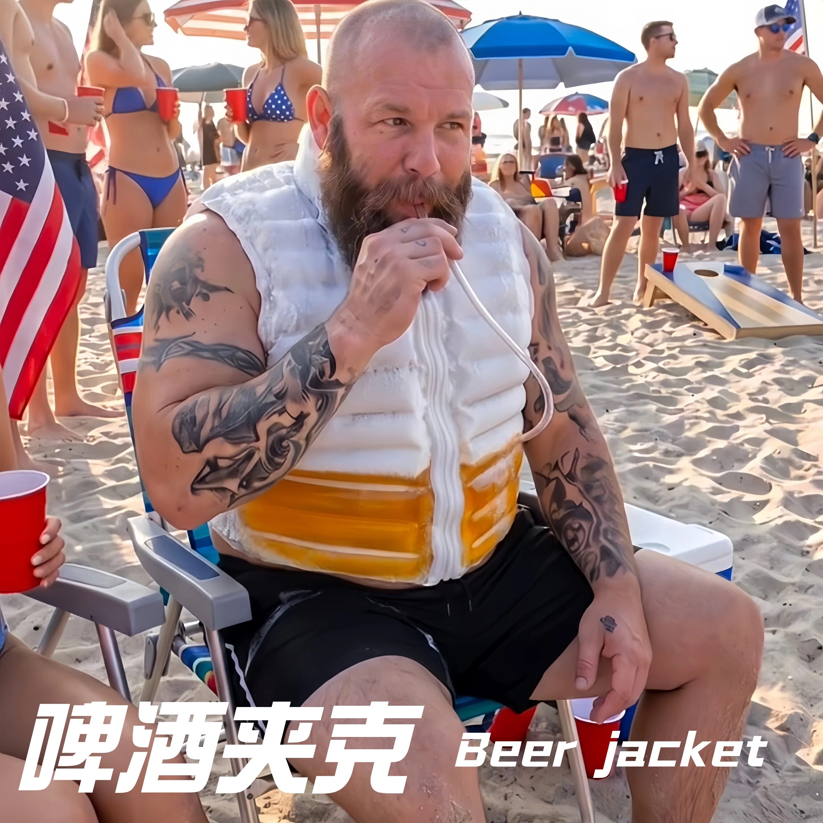 食品级啤酒衣炫酷分酒器网红搞怪衣服啤酒衣透明酒吧音乐节可装酒