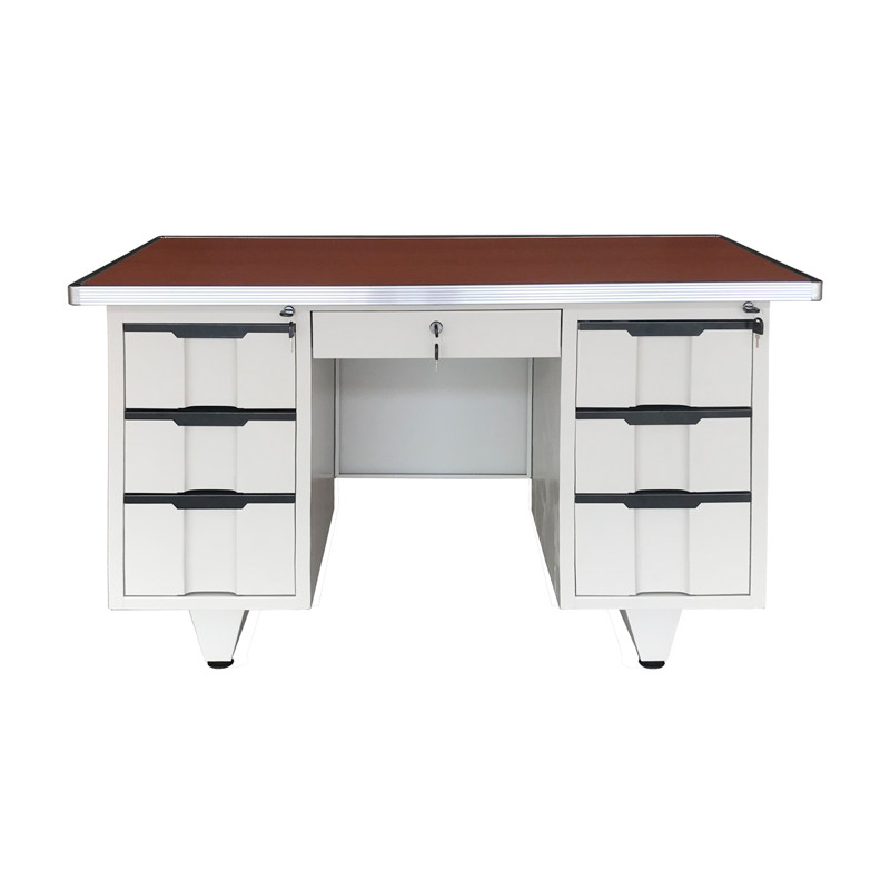 办公室桌职员主管工作台铁皮带抽屉钢制家用台式电脑写字桌椅组合