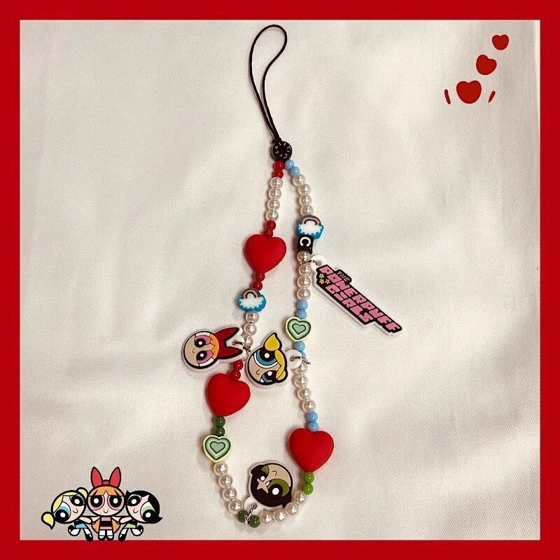 卡通趣味网红可爱飞天小女警手机链卡通ccd拍立得相机配饰品挂绳