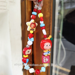 可爱星星人手工diy串珠手机链ccd相机拍立得挂绳挂件车钥匙扣饰品