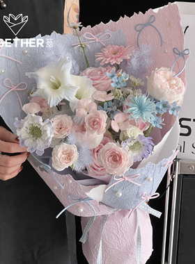 苁丛 水墨石纹纸 手揉纸 人造皱纹纸手工纸鲜花包装纸渐