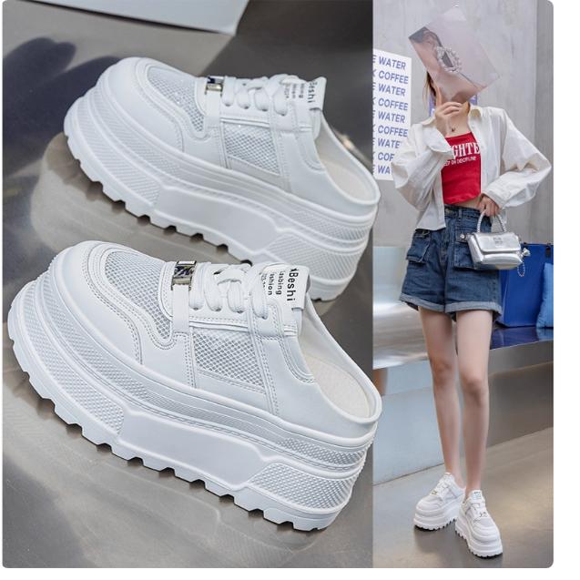 专柜正品包头半拖鞋女夏外穿2025新款厚底增高一脚蹬无后跟小白鞋,女鞋,其他拖鞋,淘宝优惠券,粉丝福利购,淘宝优惠卷