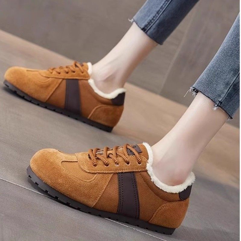 品牌勃肯鞋棉鞋2025秋冬圆头运动德训鞋真皮防滑软底系带复古板鞋,女鞋,时尚休闲鞋,淘宝优惠券,粉丝福利购,淘宝优惠卷