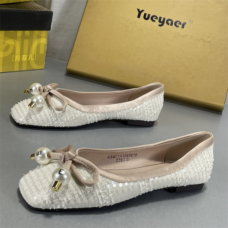 月芽儿小香风浅口单鞋女2026春夏蝴蝶结平底豆豆鞋方头休闲瓢鞋女,女鞋,浅口单鞋,淘宝优惠券,粉丝福利购,淘宝优惠卷