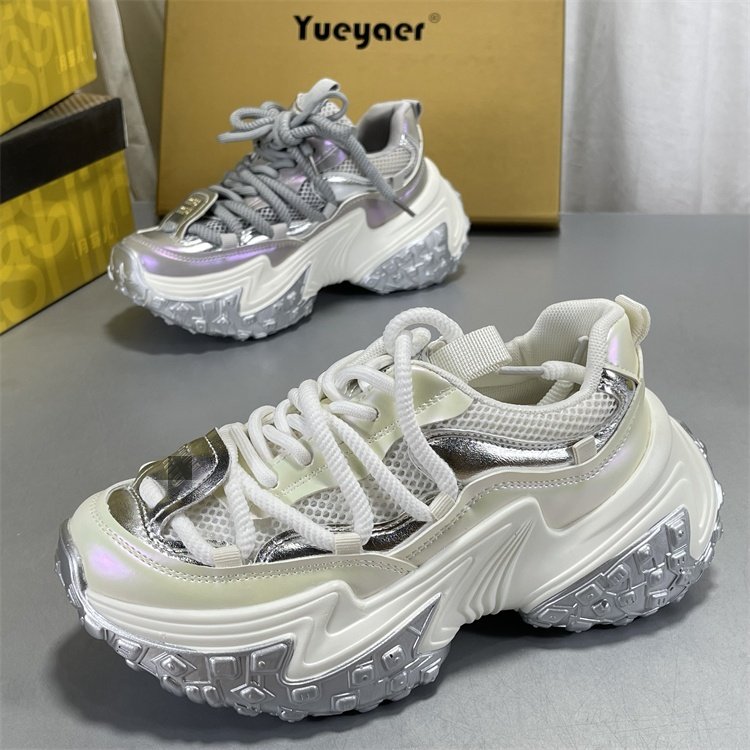 月芽儿踩屎感厚底老爹鞋女增高小个子2026春季新款透气网面运动鞋,女鞋,老爹鞋,淘宝优惠券,粉丝福利购,淘宝优惠卷
