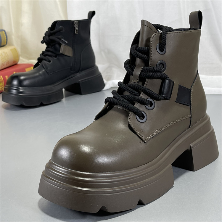 品牌折扣真皮马丁靴2025秋冬季新款真皮厚底短靴女款百搭复古裸靴,女鞋,马丁靴,淘宝优惠券,粉丝福利购,淘宝优惠卷