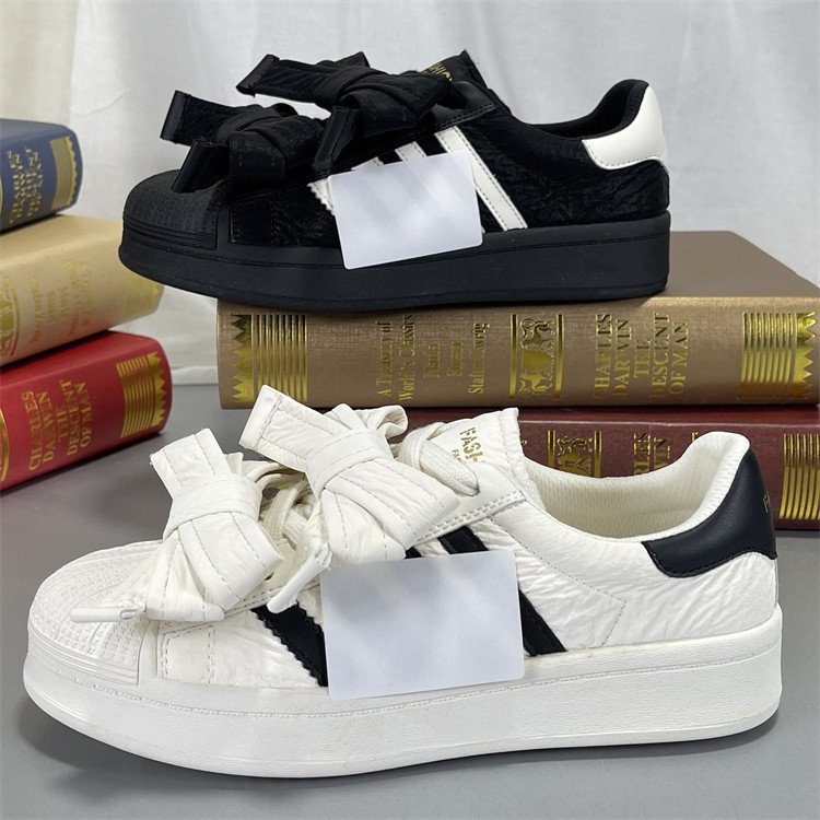 厚底真皮小白鞋子女2025新款时尚蝴蝶结休闲板鞋软底舒适通勤单鞋,女鞋,时尚休闲鞋,淘宝优惠券,粉丝福利购,淘宝优惠卷