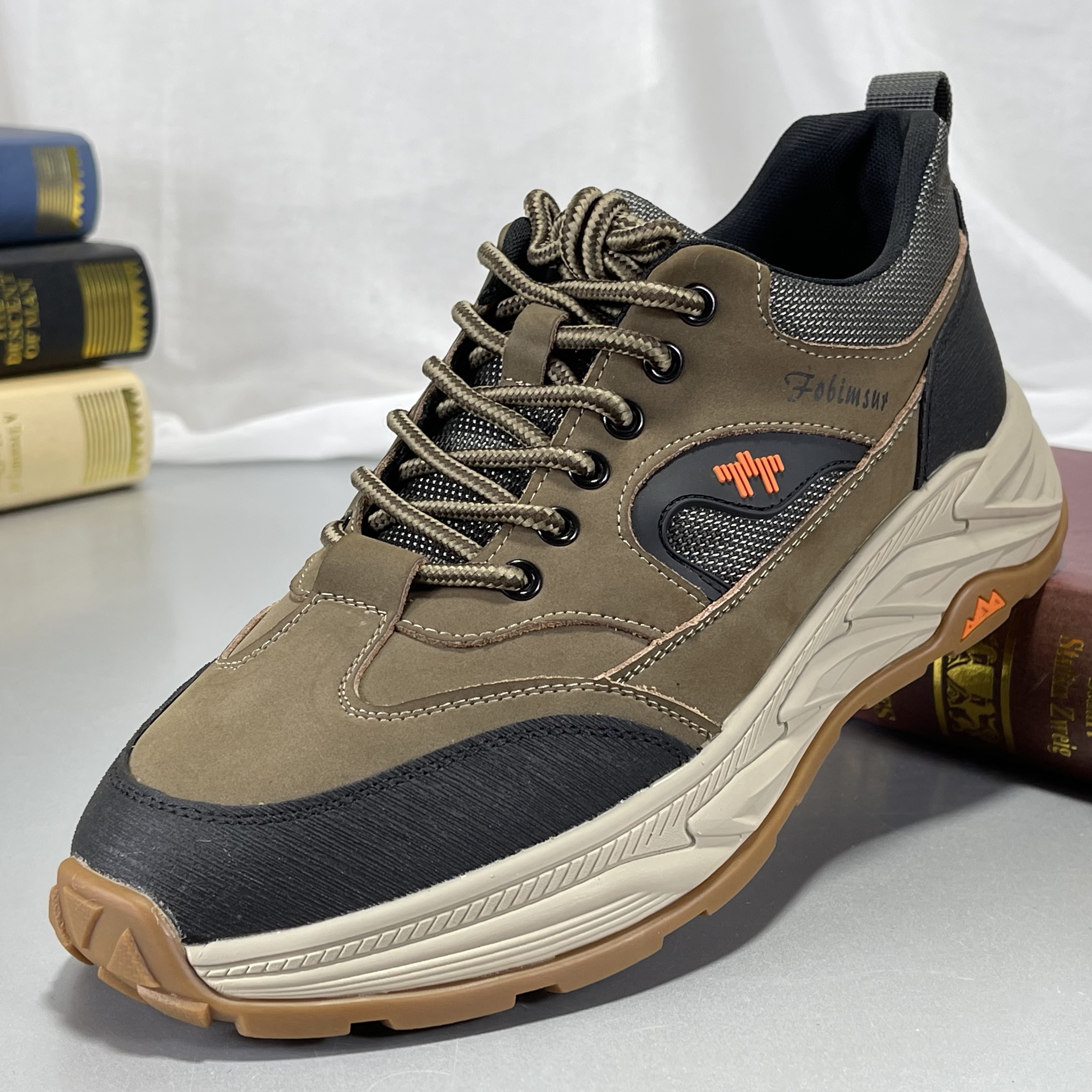 品牌男鞋头层牛皮厚底休闲鞋2025新款秋冬真皮户外防滑运动登山鞋