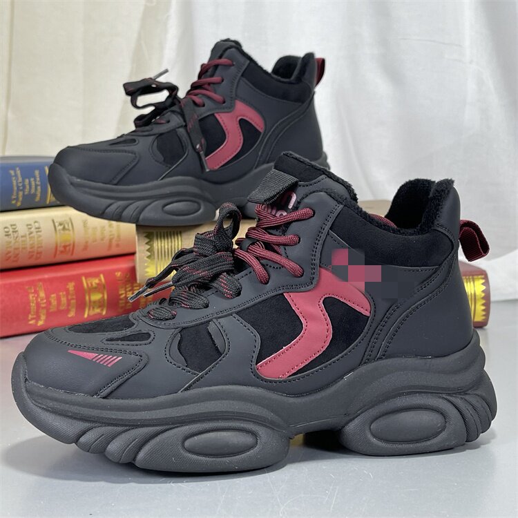 头层牛皮女鞋冬季新款休闲厚底运动鞋舒适加绒棉鞋百搭轻便老爹鞋,女鞋,时尚休闲鞋,淘宝优惠券,粉丝福利购,淘宝优惠卷