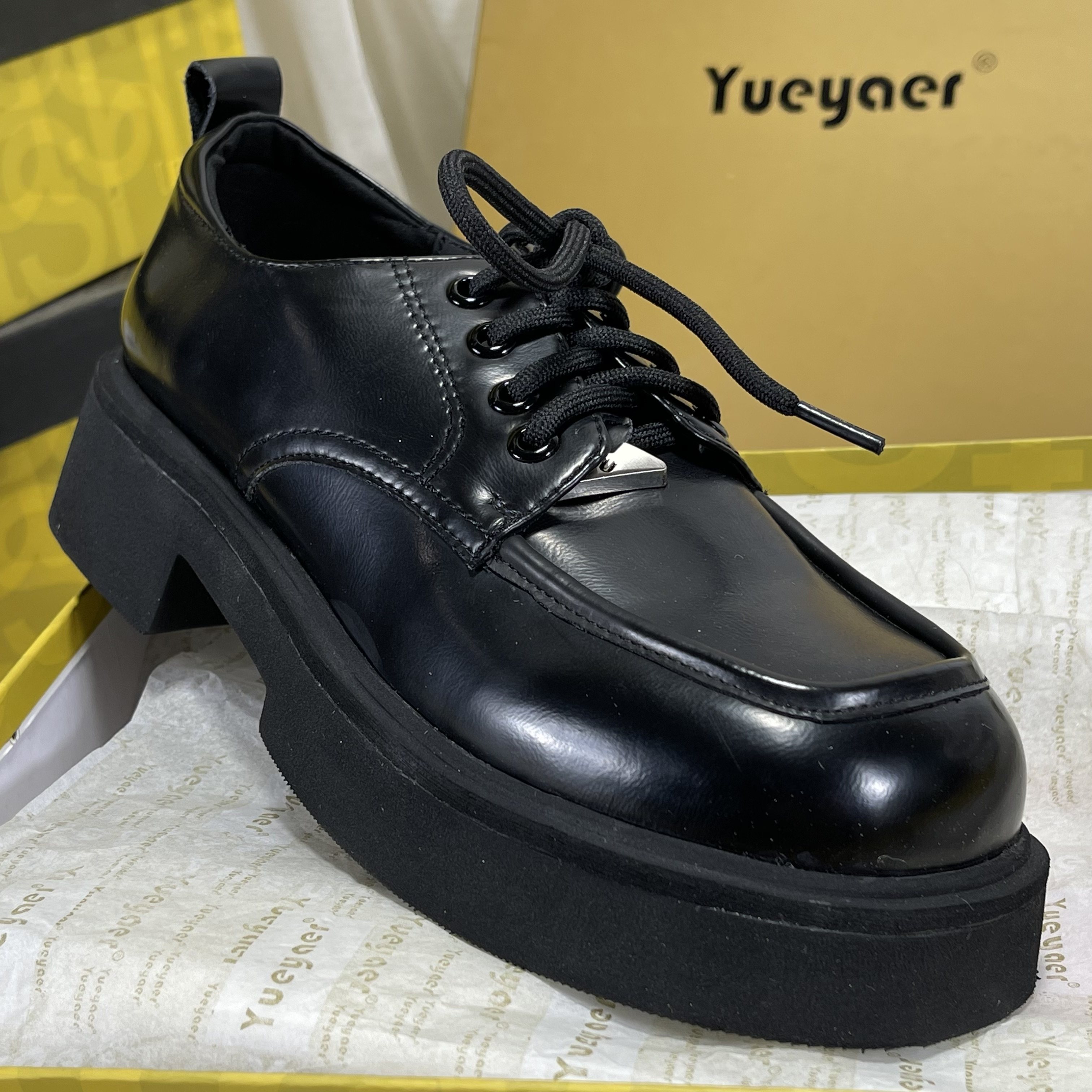 月芽儿牛皮英伦风厚底乐福鞋女2026新款系带圆头复古玛丽珍小皮鞋,女鞋,乐福鞋（豆豆鞋）,淘宝优惠券,粉丝福利购,淘宝优惠卷