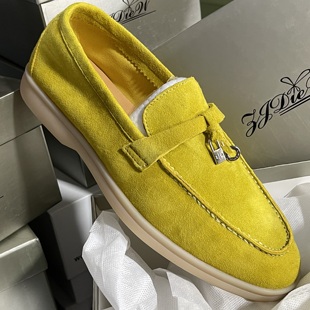 羊皮版乐福鞋一脚蹬软底豆豆鞋女休闲平底乐福鞋英伦风真皮女单鞋