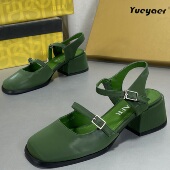 后空春夏配裙子包头凉鞋 月芽儿正品 撤柜牛皮玛丽珍女复古方头单鞋