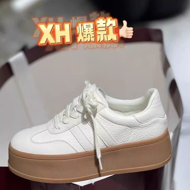 品牌撤柜断码清仓头层牛皮小白鞋女2026新款厚底休闲真皮得训鞋,女鞋,德训鞋,淘宝优惠券,粉丝福利购,淘宝优惠卷