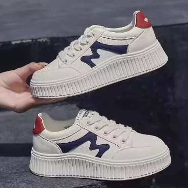 真皮厚底港风饼干小白鞋女ins潮2025新款秋网红百搭炸街运动板鞋,女鞋,时尚休闲鞋,淘宝优惠券,粉丝福利购,淘宝优惠卷