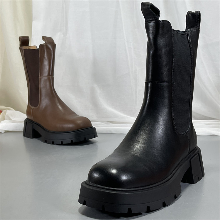 重磅推荐~头层牛皮中筒靴厚底马丁靴女切尔西靴复古烟筒靴瘦瘦靴,女鞋,切尔西靴,淘宝优惠券,粉丝福利购,淘宝优惠卷