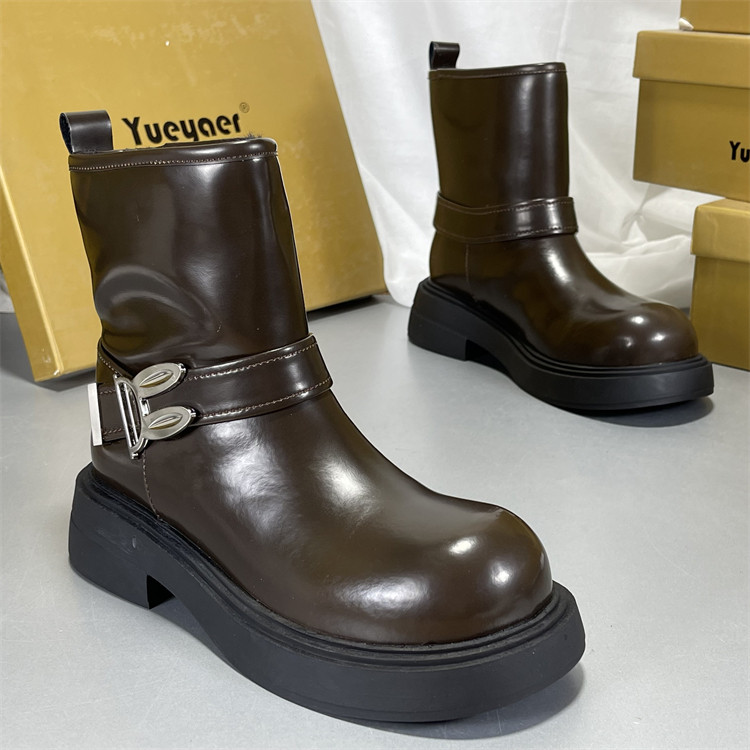 月芽儿加绒厚底马丁靴女头层牛皮英伦风冬季复古机车靴大棉雪地靴,女鞋,马丁靴,淘宝优惠券,粉丝福利购,淘宝优惠卷