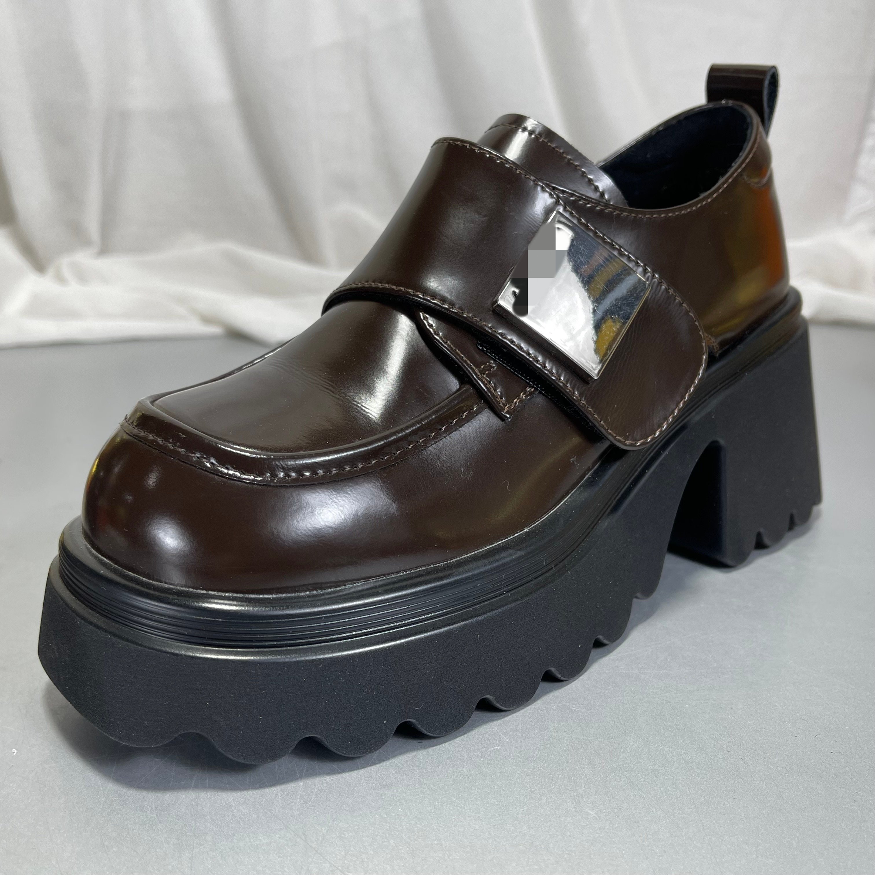 牛皮玛丽珍厚底加绒小皮鞋女2025新款真皮英伦风系带乐福鞋JK单鞋