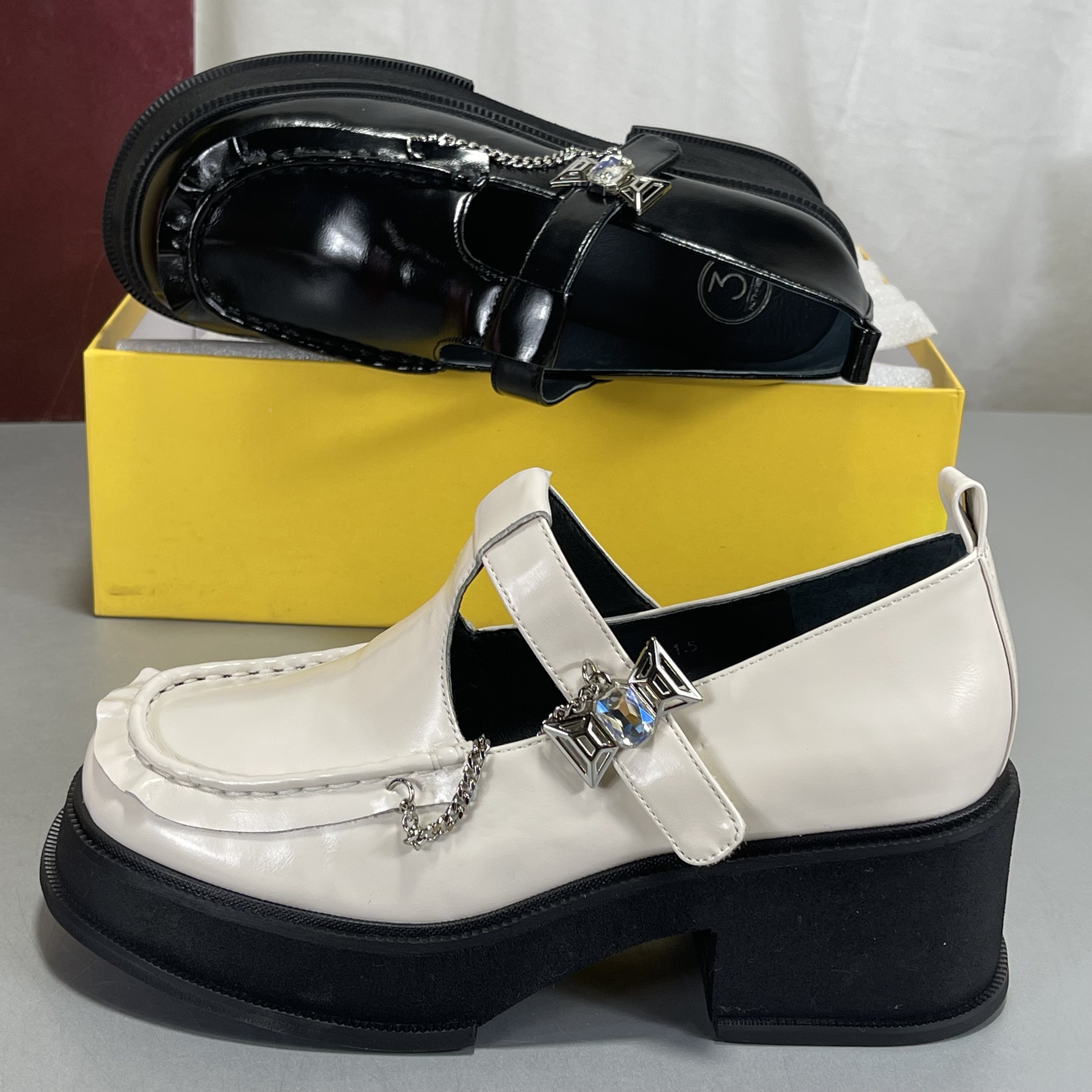 厚底粗跟小皮鞋女2026新款真皮一字带玛丽珍高跟鞋学院风复古单鞋,女鞋,乐福鞋（豆豆鞋）,淘宝优惠券,粉丝福利购,淘宝优惠卷