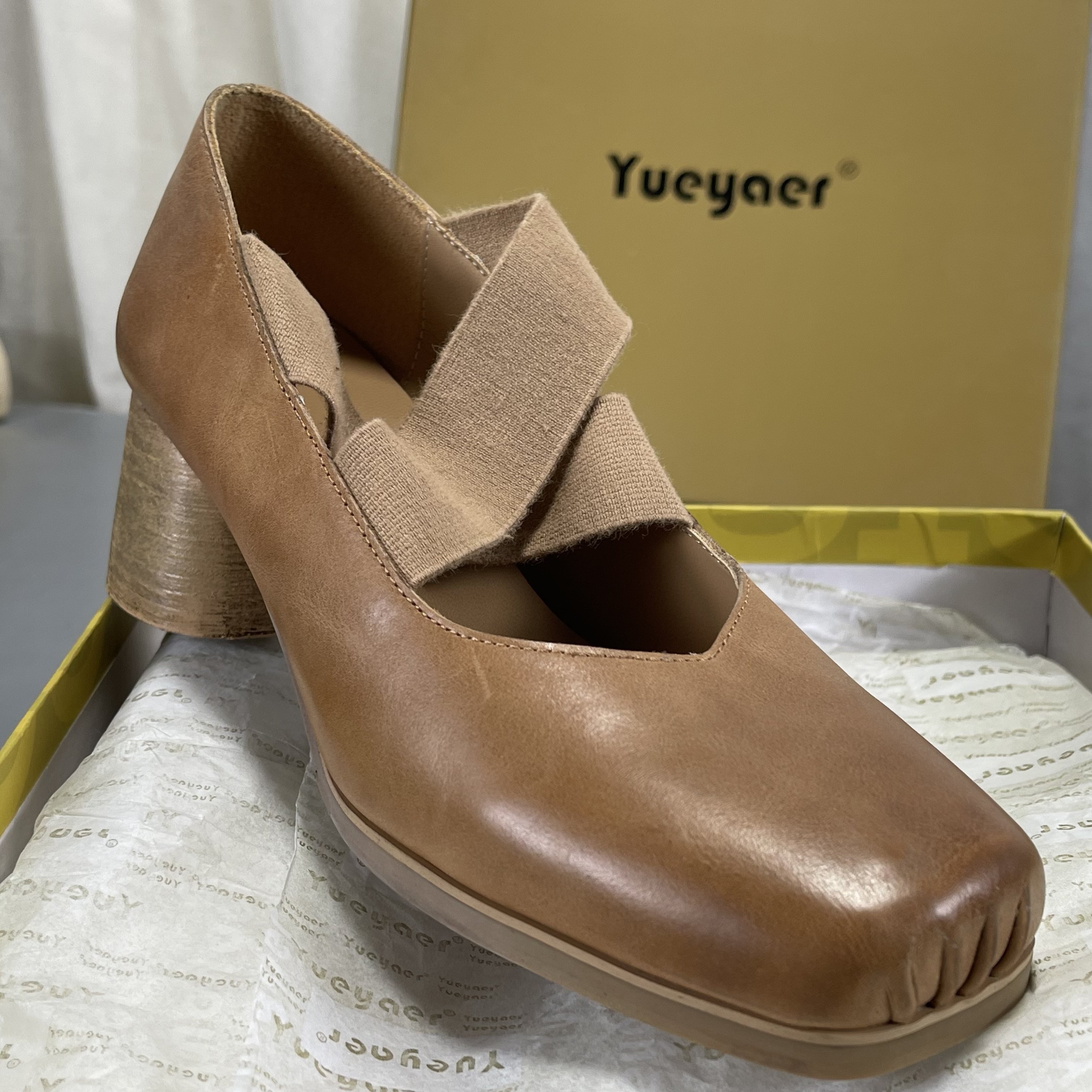 月芽儿正品撤柜头层牛皮玛丽珍鞋女2026春新款方头粗跟方头奶奶鞋,女鞋,玛丽珍鞋,淘宝优惠券,粉丝福利购,淘宝优惠卷