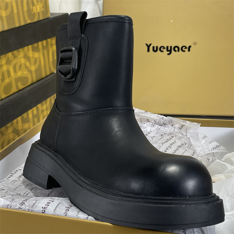 月芽儿皮毛一体雪地靴女头层牛皮2025冬季厚绒复古圆头真皮马丁靴,女鞋,马丁靴,淘宝优惠券,粉丝福利购,淘宝优惠卷