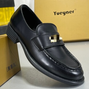 子一脚蹬单鞋 英伦风真皮小皮鞋 女全牛皮2025新款 月芽儿厚底乐福鞋