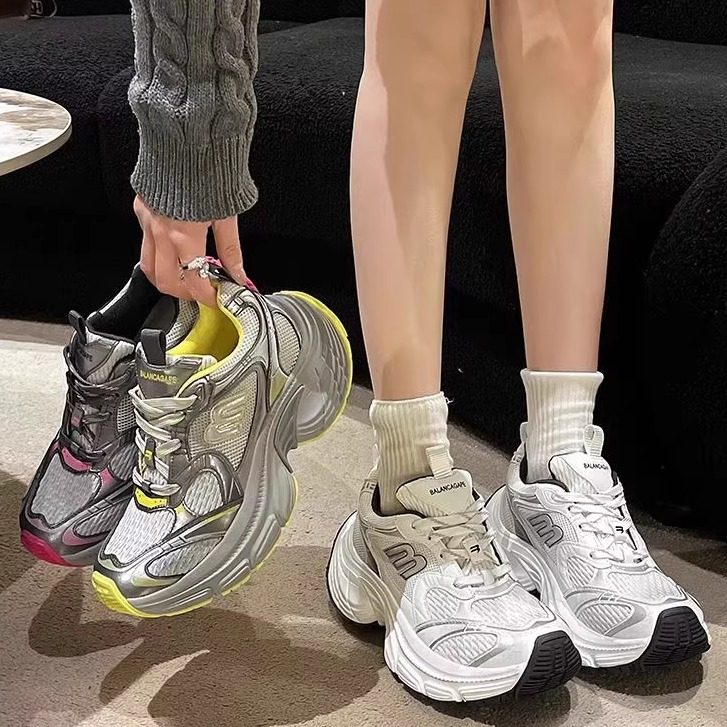 品牌清仓真皮老爹鞋女2025春秋款透气百搭厚底增高轻便运动休闲鞋,女鞋,时尚休闲鞋,淘宝优惠券,粉丝福利购,淘宝优惠卷