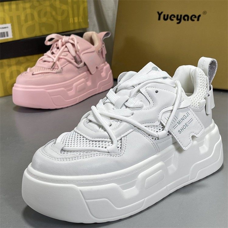 月芽儿真皮小白鞋女松糕厚底板鞋2026春季新款透气防滑休闲面包鞋,女鞋,时尚休闲鞋,淘宝优惠券,粉丝福利购,淘宝优惠卷