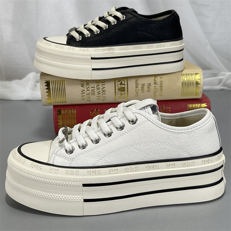 弹性厚底增高黑色真皮小白鞋女2025新款百搭松糕女鞋运动休闲板鞋,女鞋,时尚休闲鞋,淘宝优惠券,粉丝福利购,淘宝优惠卷