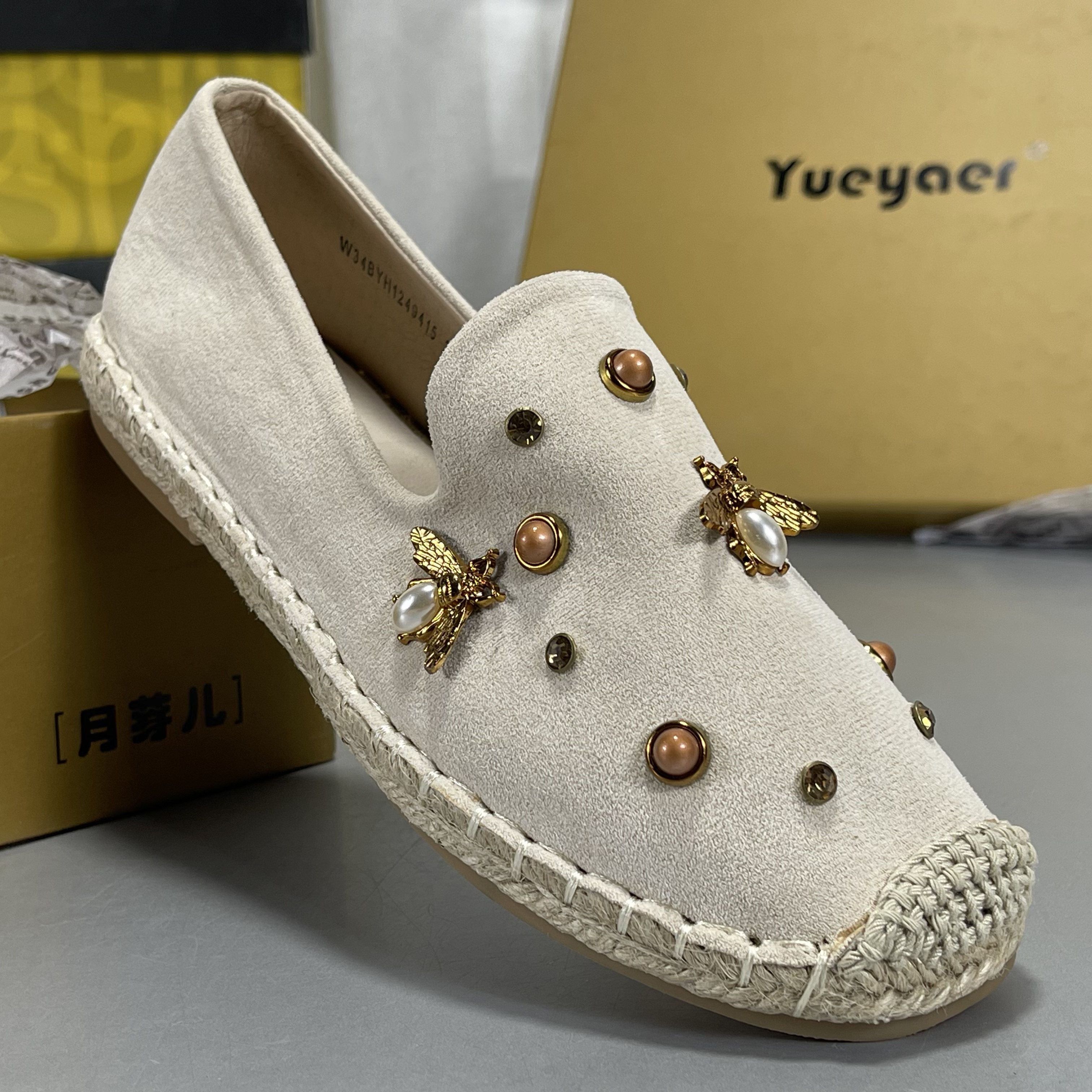 月芽儿羊反绒皮渔夫鞋小香风百搭休闲2026春新款百搭真皮单鞋捡漏,女鞋,乐福鞋（豆豆鞋）,淘宝优惠券,粉丝福利购,淘宝优惠卷