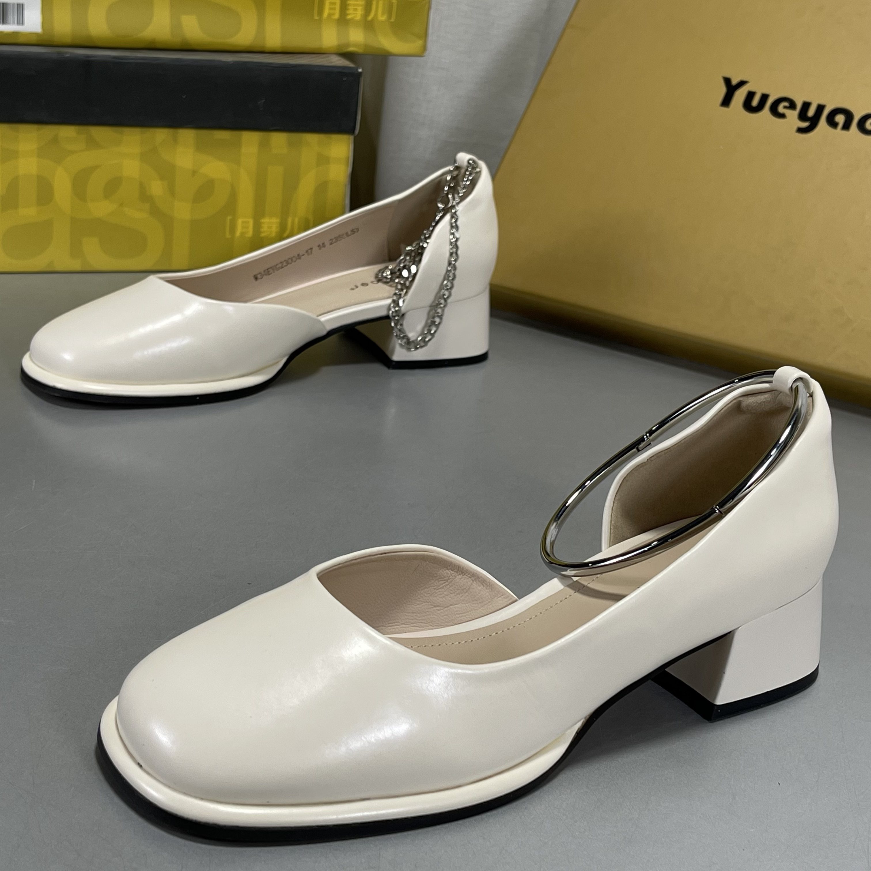 月芽儿浅口玛丽珍鞋女真皮牛皮2026新款法式百搭粗跟方头通勤单鞋,女鞋,玛丽珍鞋,淘宝优惠券,粉丝福利购,淘宝优惠卷