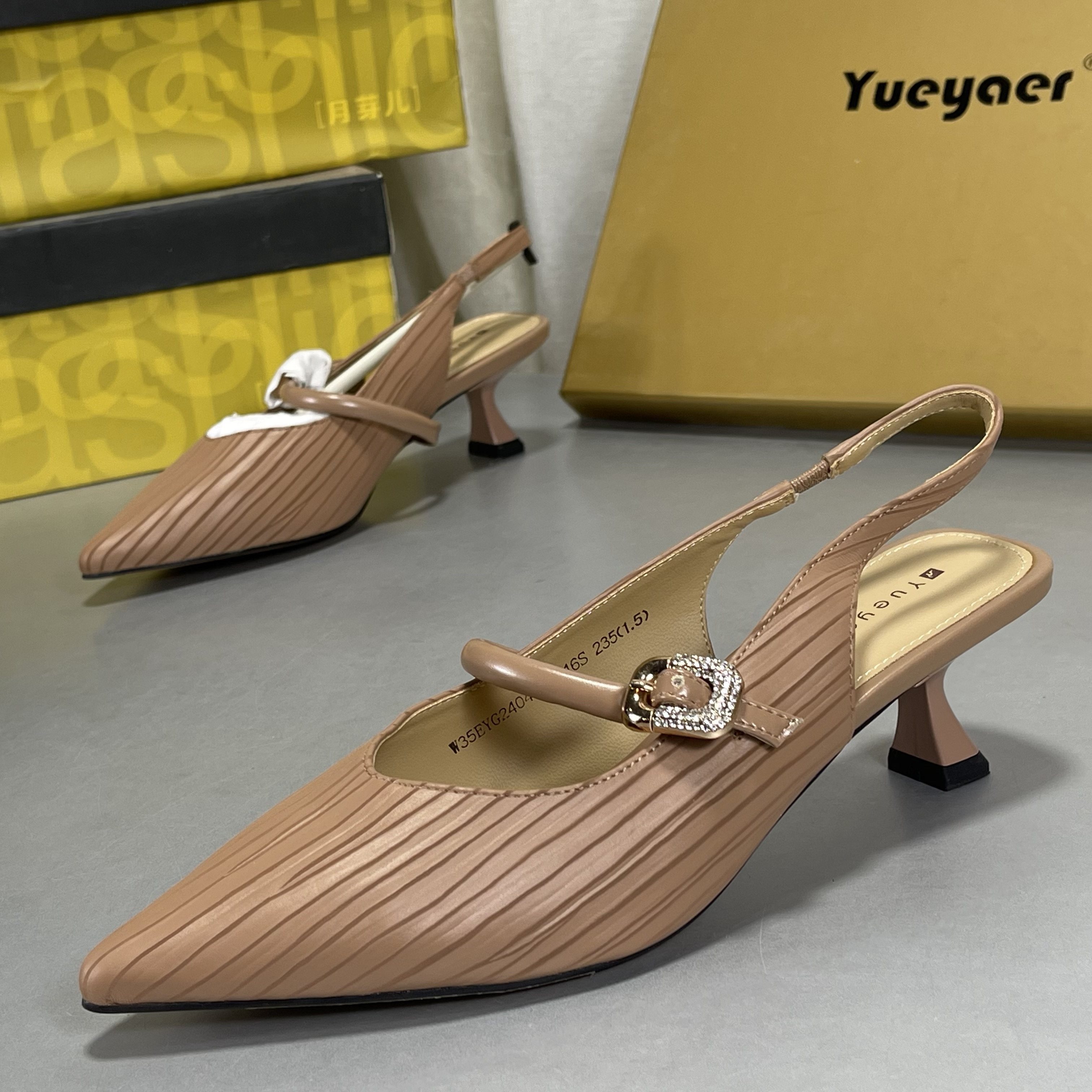 月芽儿高跟鞋女气质高级不累脚2026春夏季新款凉鞋细跟法式单鞋子,女鞋,时装凉鞋,淘宝优惠券,粉丝福利购,淘宝优惠卷