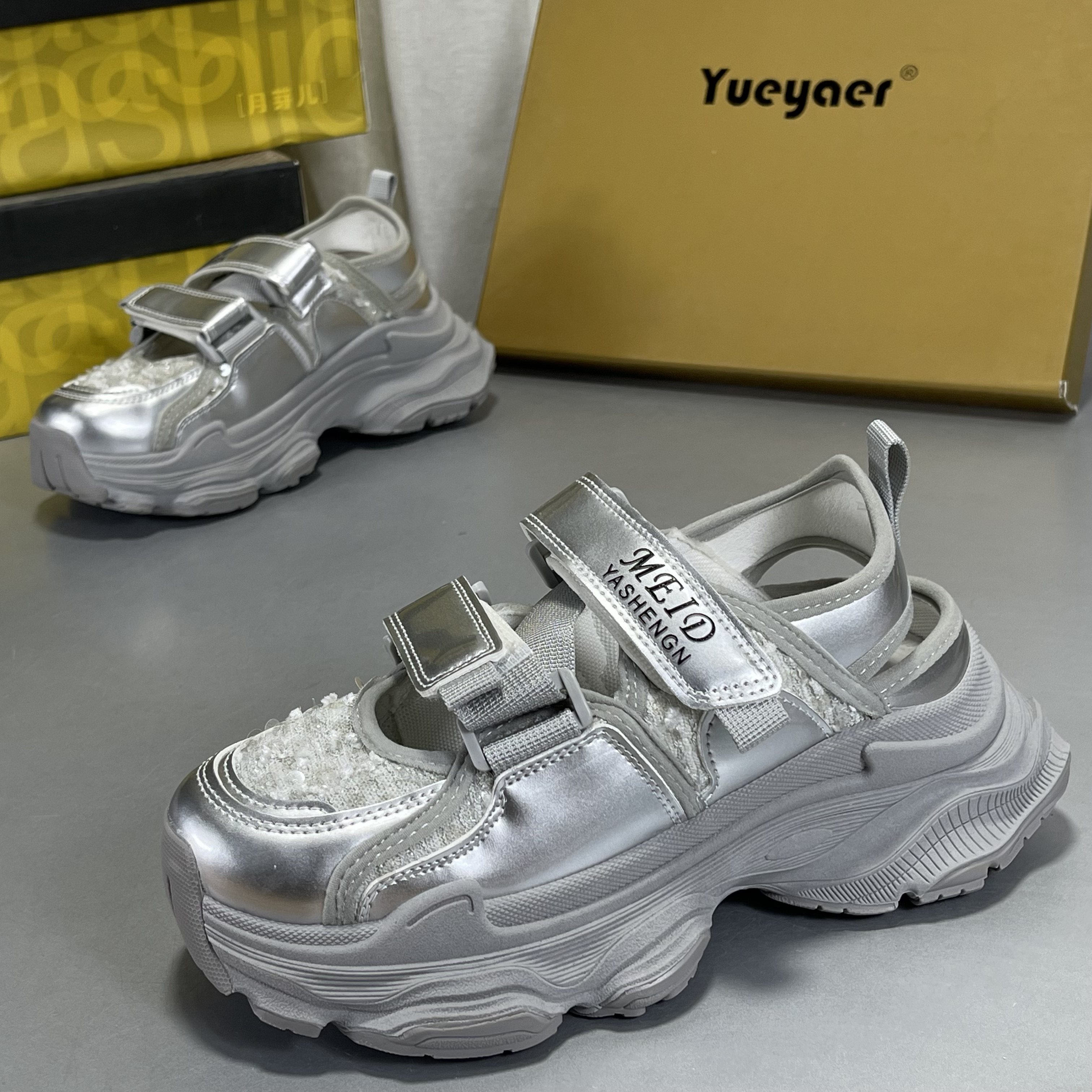 月芽儿休闲夏季新款网红镂空厚底松糕厚底透气包头凉鞋女老爹鞋,女鞋,时尚休闲鞋,淘宝优惠券,粉丝福利购,淘宝优惠卷